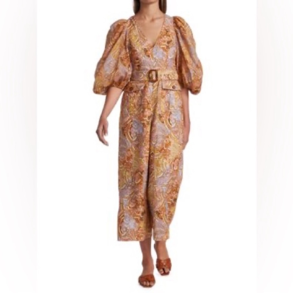 Zimmermann Concert Paisley Linen Belted Jumpsuit NWOT - Picture 6 of 12